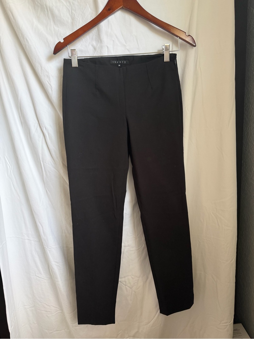 Theory Black High-Waist Tailored Trousers